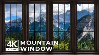 4K Mountain window view - Relaxing, Calming, Ambience