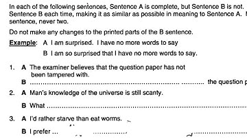 2001 English paper 2- Rewrites exam revision questions and answers