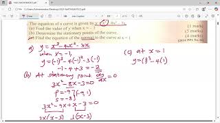 Differentiation and its Applications.  K.c.s.e 2014 PP1 Mathematics.  Q24.