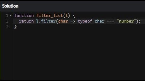 JavaScript - List Filtering | Codewars 7KYU