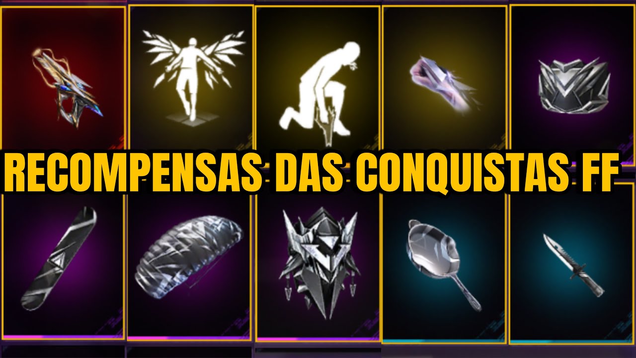 TODAS AS RECOMPENSAS DAS CONQUISTAS DO FREE FIRE 2026-SAIBA SOBRE A NOVA ATUALIZAÇÃO CHEGANDO!!