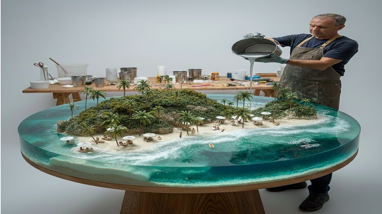 Beautiful Ocean Epoxy Wood Table Designs Featuring Stunning Resin Casting Techniques