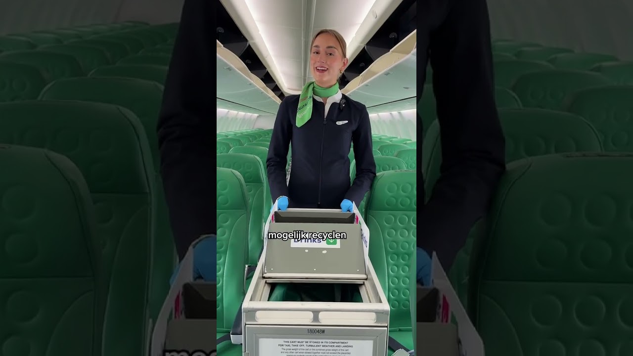 Spoiler: jouw flesje of blikje krijgt nog een tweede leven ♻️ #transavia #cabincrew