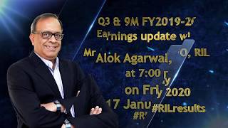 Coming up #RIL CFO Mr Alok Agarwal's commentary on #RILresults Q3 FY2019-2020 on 17 January 2020
