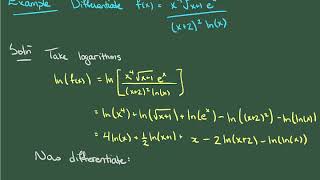 Logarithmic Differentiation