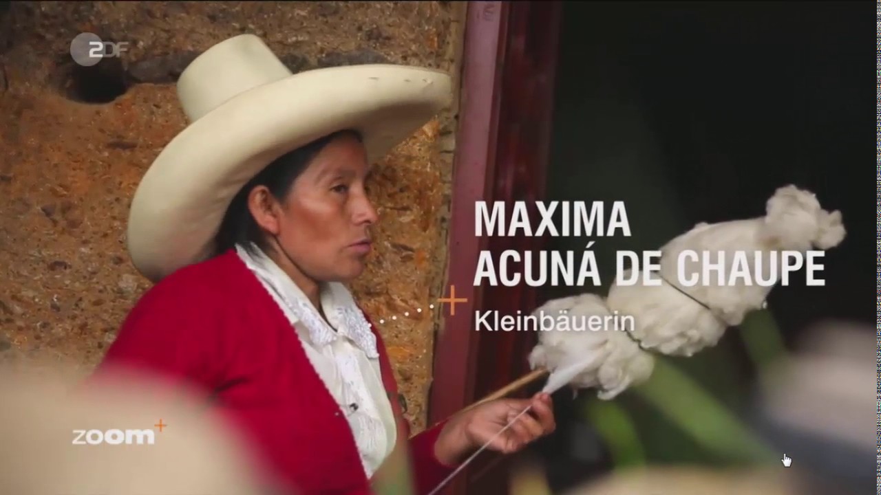 Máxima Acuña en reportaje de la televisión alemana.