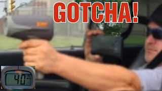 COPS NOT HAPPY WHEN MAN TURNS THE TABLES WITH RADAR GUN OF HIS OWN!