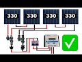 Como ligar 4 Painéis de 330w em SÉRIE e PARALELO | 24v