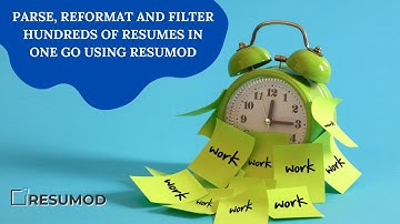 Parse & Reformat hundreds of CVs in one go - Resumod Demo Video for Staffing & Recruitment Agencies