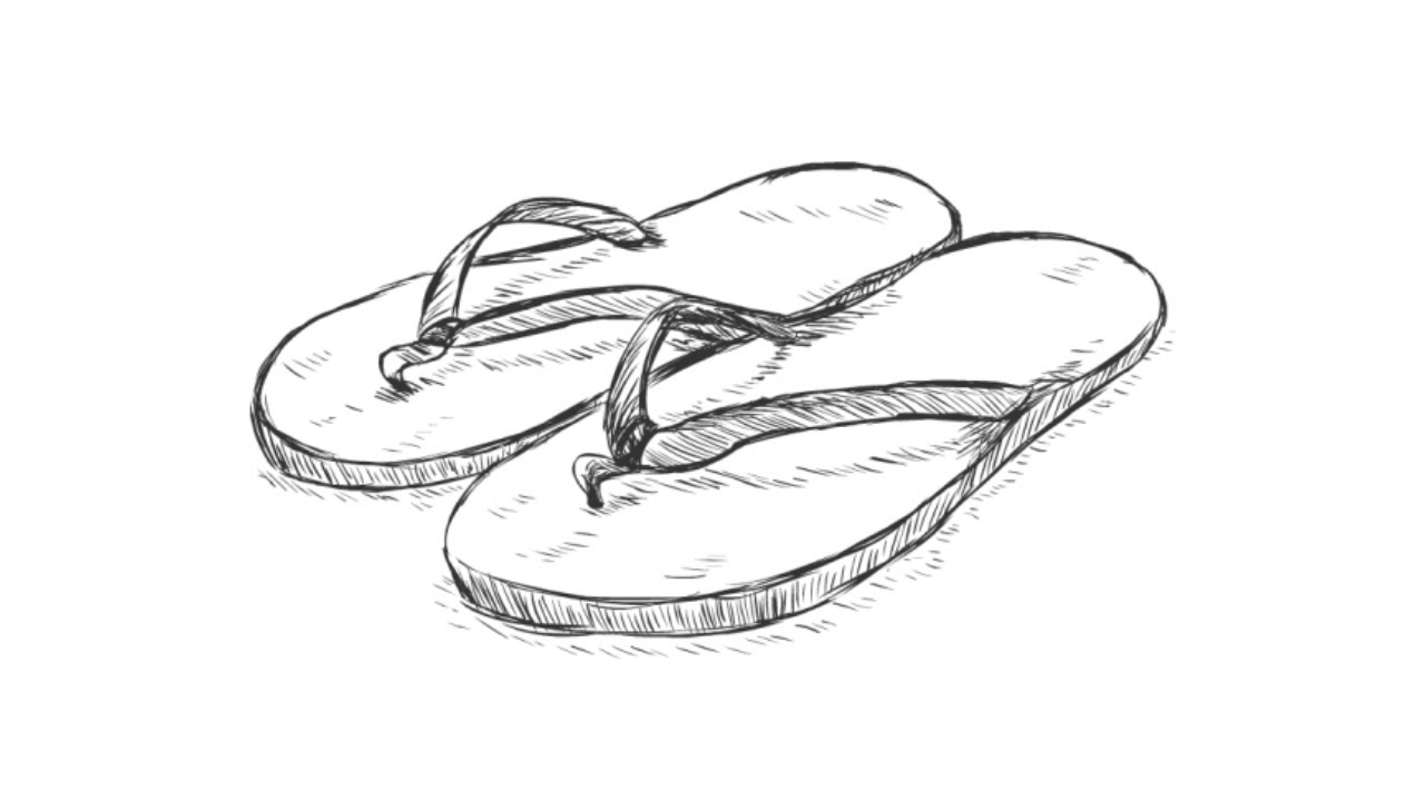 How to Draw Slippers | Sketch Drawing 