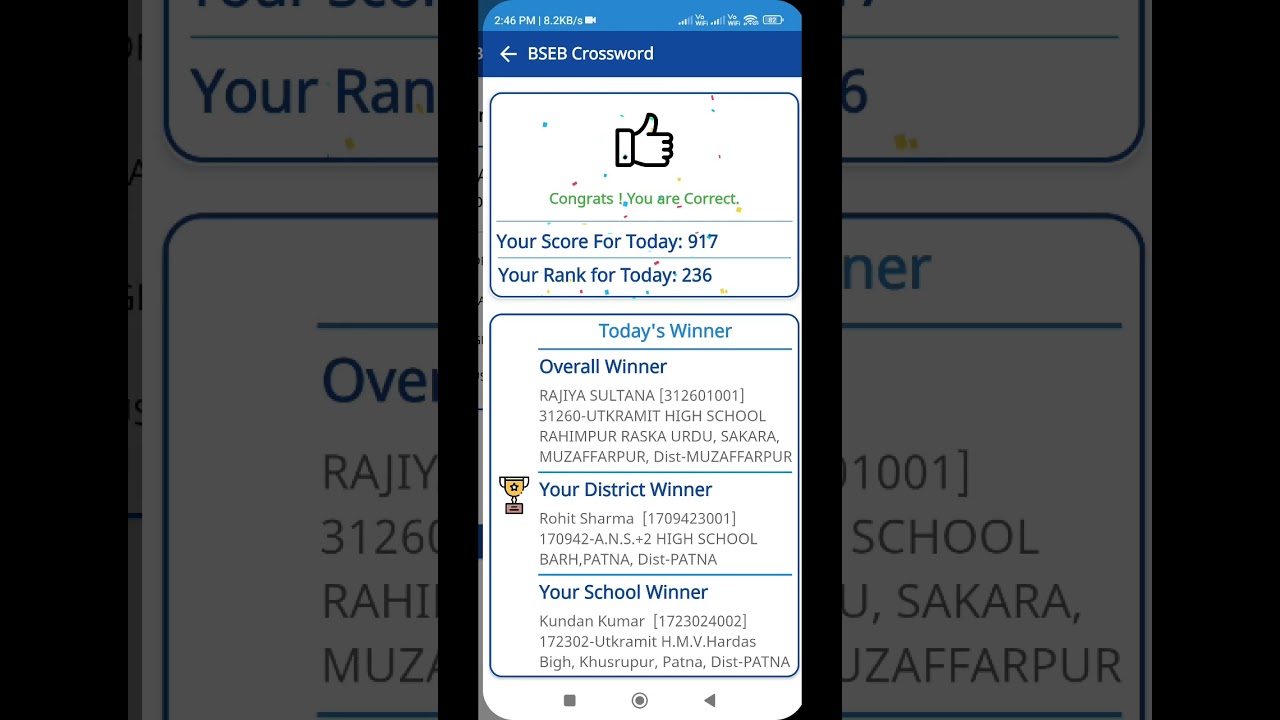 Bseb crossword quiz today answer 03/1/2024 