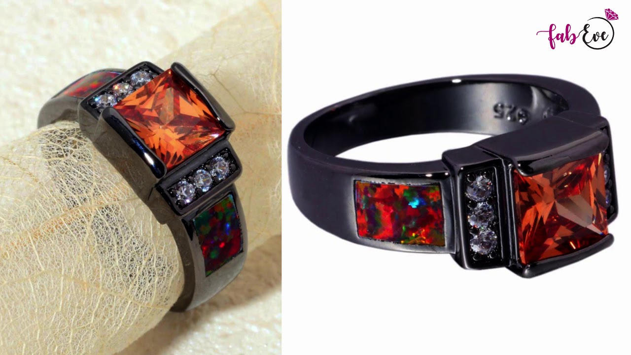 Orange Fire Opal Morganite Ring