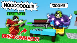 Trolling TRYHARDS in Roblox Bedwars | Funny Moments #1