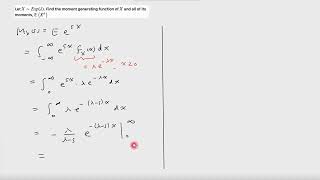 Calculate moments of exponential distribution using moment generating function