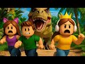 FUJA DOS DINOS NO ROBLOX! 😱 BATALHA DE DINOSSAUROS!