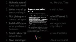 7 Ways To Stop Giving A F*ck.. #changeyourmindset #quotes #mindstyle
