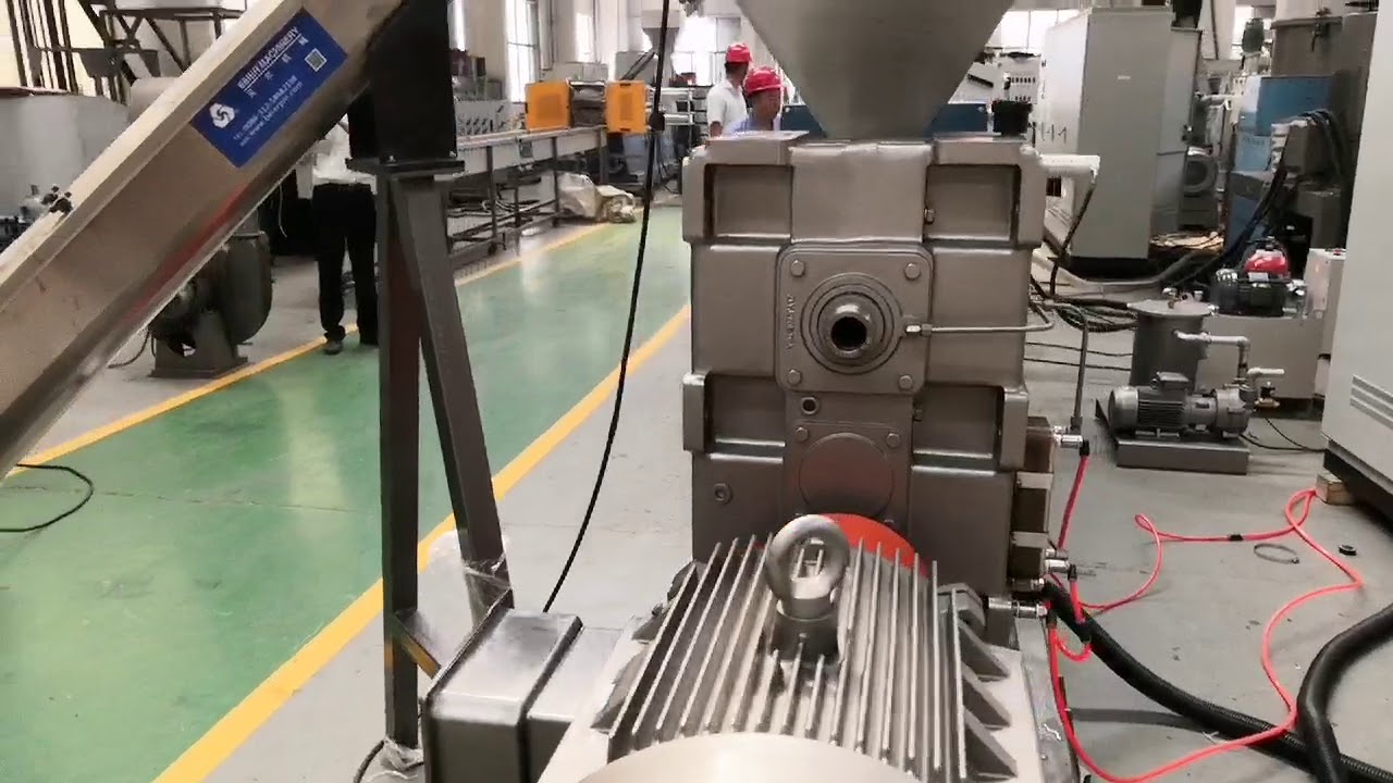 HDPE, PP flakes recycling, granulating line. Beier machinery.