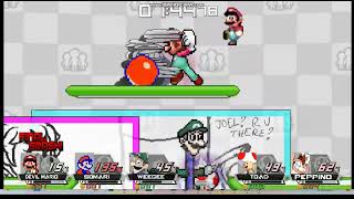 Super Smash Bros CMC Devil Mario vs Somari vs Weegee vs Super Bad Mario vs Toad vs Peppino