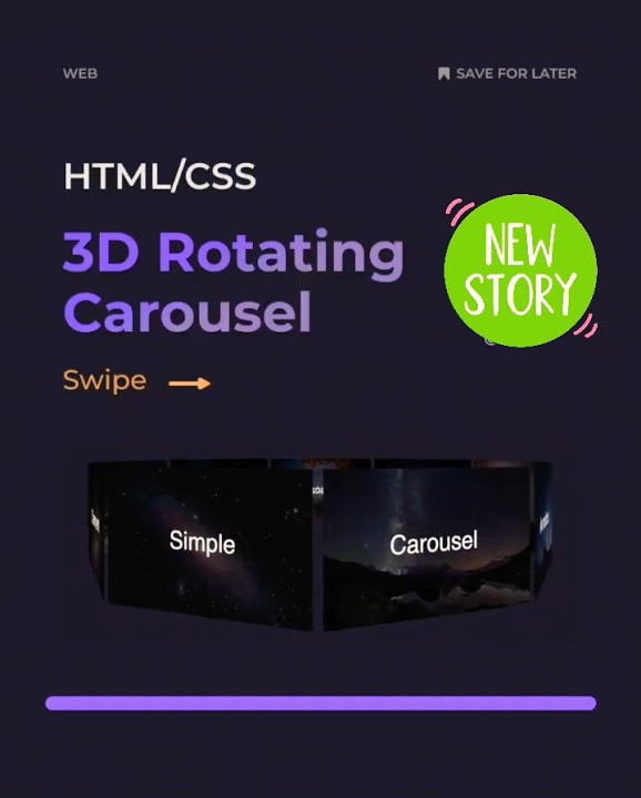 3D Rotating Carousel only. HTML - CSS /New reels programming code# ...