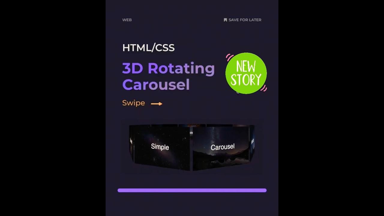 3D Rotating Carousel only. HTML - CSS /New reels programming code# ...