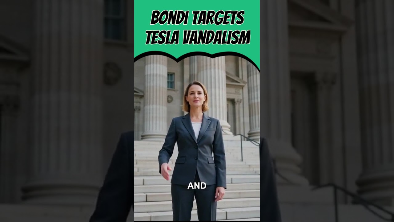 Pam Bondi as U.S. Attorney General prosecutes Tesla property attacks 