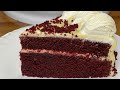 MOIST RED VELVET CAKE with Cream Cheese Frosting & Whipped Cream Recipe