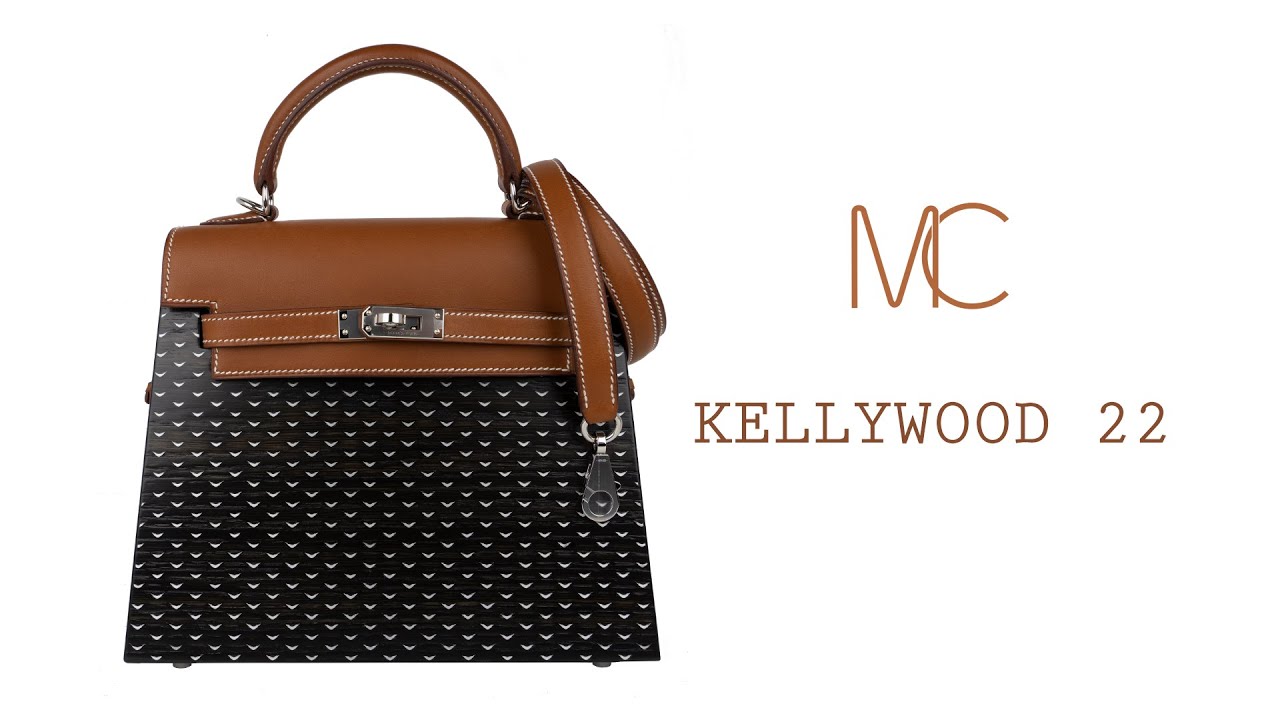 Hermes Kelly Kellywood 22 cm Kelly Wood Barenia Leather Limited