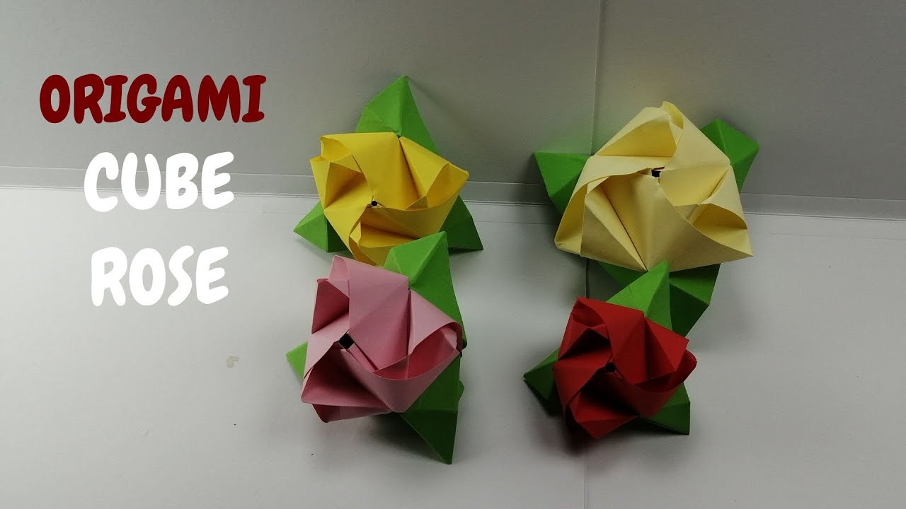 Origami Magic Cube Rose Flower Rose Mjk Origami Youtube