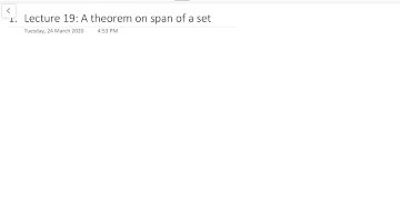 Lecture 20: Linear Algebra (span of a subset S is the smallest subspace containing S)