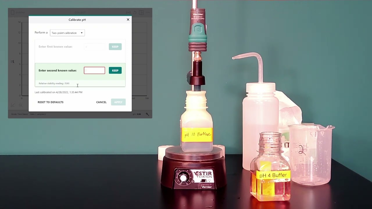 Calibration of a Go Direct pH sensor GDX-PH