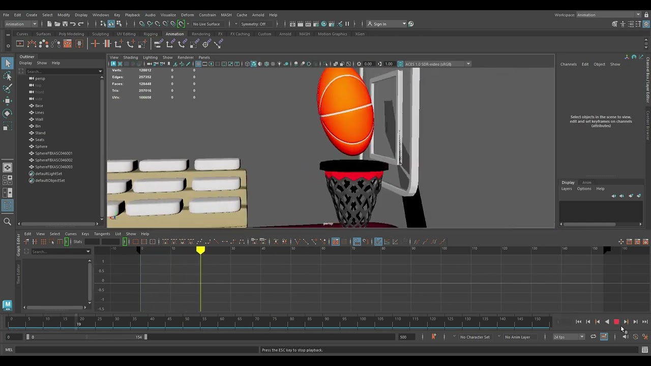 Basketball Animation Autodesk MAYA 2024