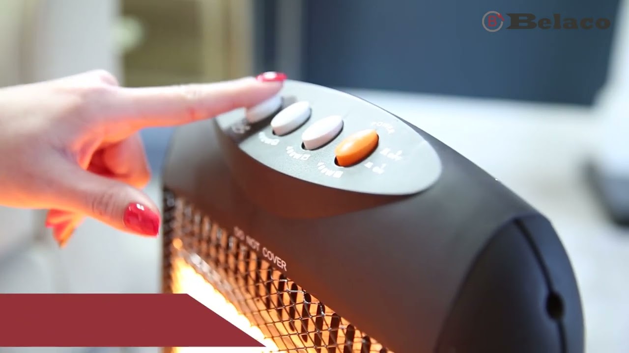 Belaco Halogen heater 1200W Gray - u200eBEL-HHC19S - YouTube
