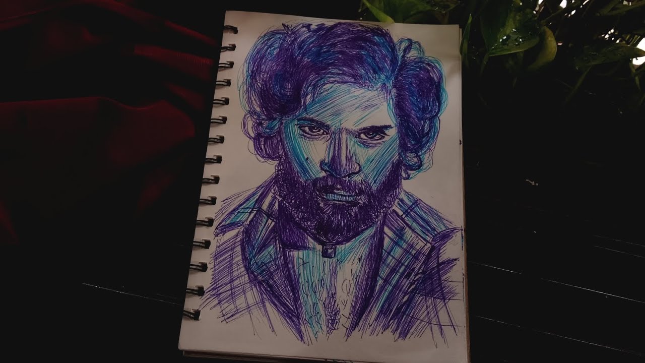 Time - lapse sketch | Pushpa Drawing | #penart #timelapse #pushpa # ...