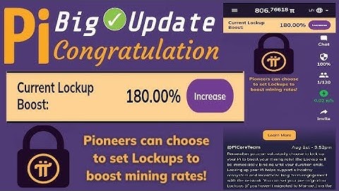 Pi Network New Update Current Lockup Boost! | Pioneers can choose to set lockups boost mining rates
