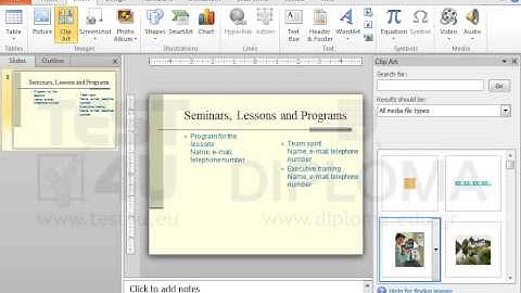 Insert any clipart object at the bottom left corner of the current slide. Make sure the entire...