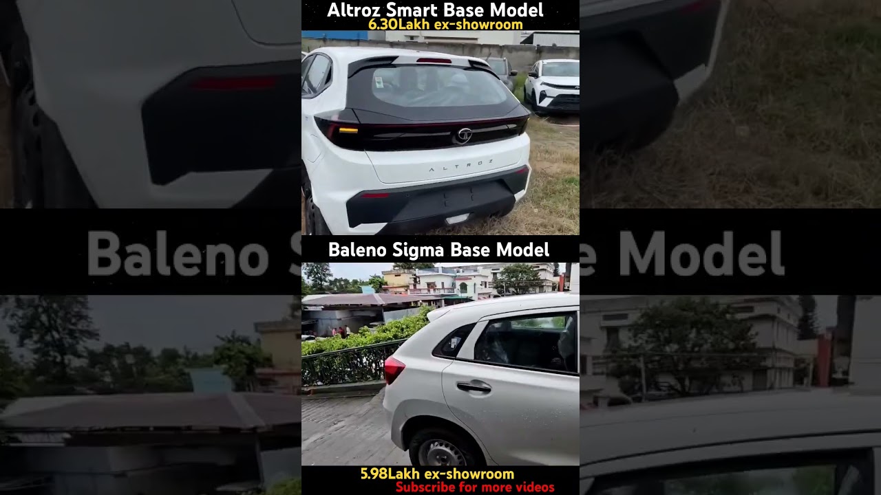 Tata Altroz Base Model VS Suzuki Baleno Sigma Base Model Price EMI Down Payment 