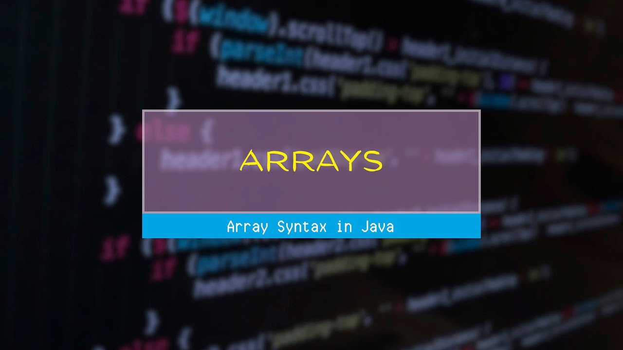 Array Syntax in Java - YouTube