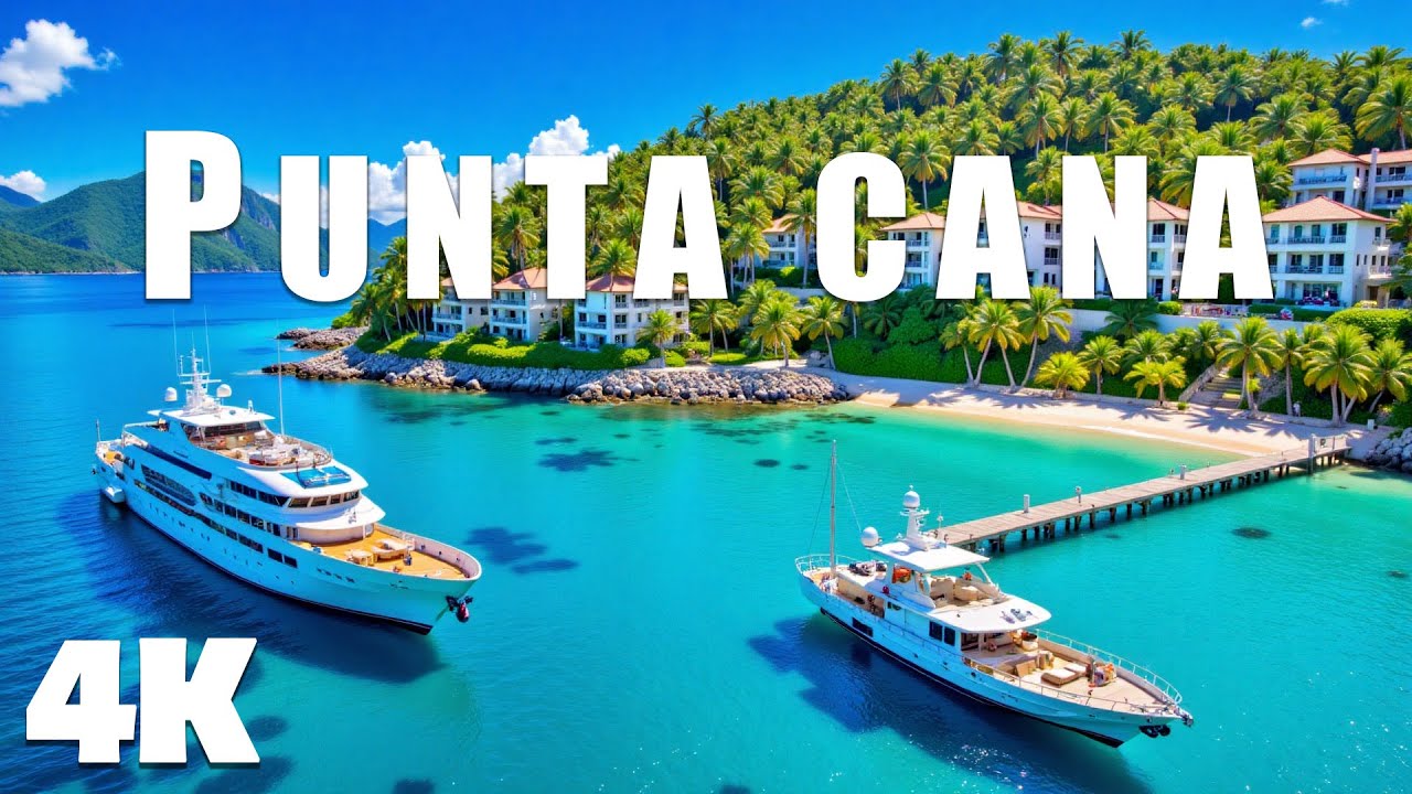 PUNTA CANA 4K - DRONE FOOTAGE ULTRA HD, Dominican Republic Beautiful Scenery Footage UHD