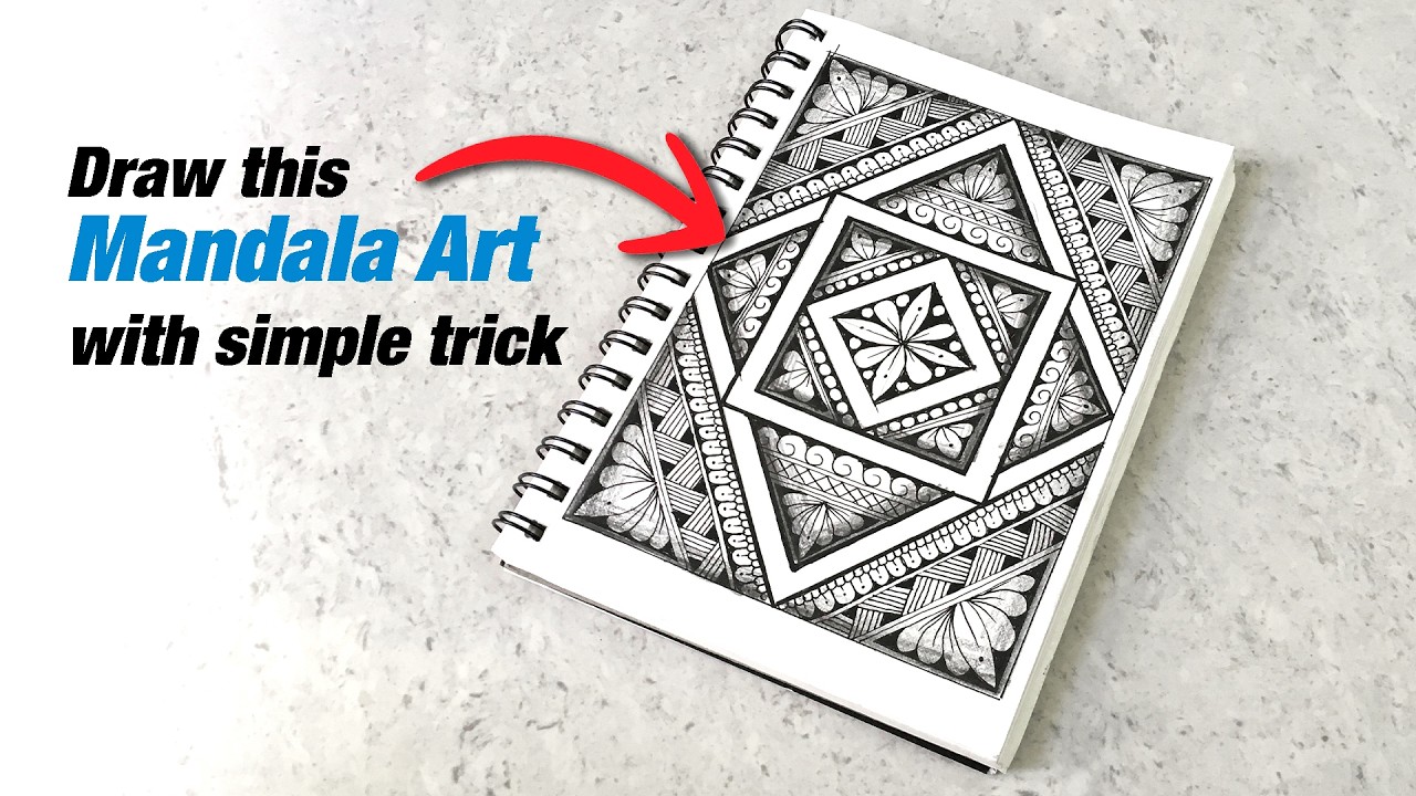 You ONLY Need 1 Trick to Draw This Amazing Mandala Art! - YouTube