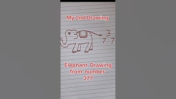 My 2nd Drawing #elephant #easy #drawing #using #numbers #shorts