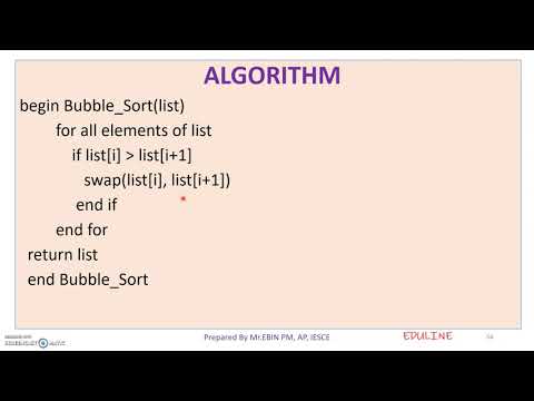 MODULE 1 - TOPIC 9 - BUBBLE SORT ALGORITHM