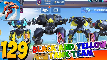 Mech Arena - Gameplay Walkthrough Part 129 - Black and Yellow Tank Team🔥(iOS,Android)