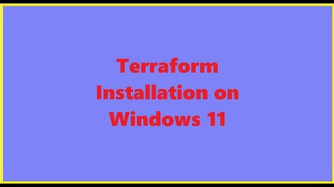 Terraform Installation on Windows