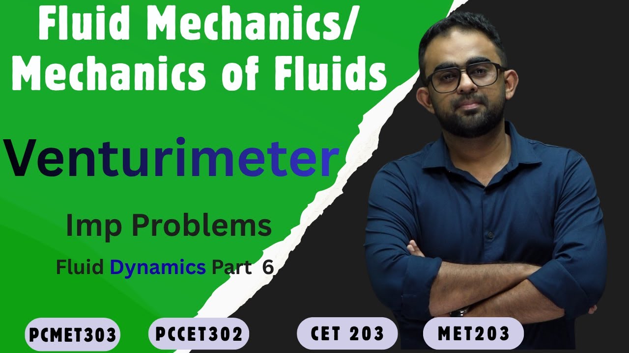 KTU Fluid Mechanics \ Mechanics of Fluids - VENTURIMETER - Imp Problem- Fluid Dynamics Part 6