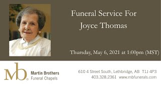 Funeral Service For Joyce Thomas