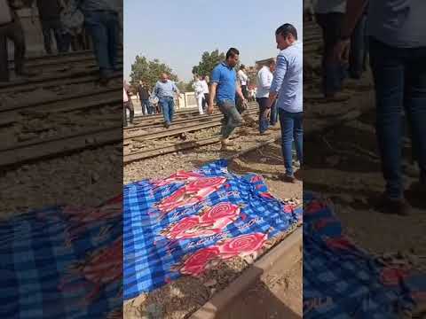 اللقطات الاولي لانقلاب قطار القاهره المنصوره في بنها