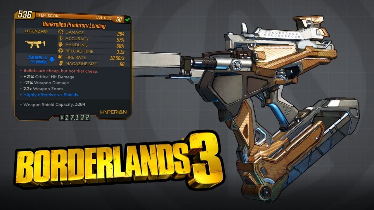 Borderlands 3 - Predatory Lending Ledgendary Weapon Guide - GUN SHOOTS MONEY!