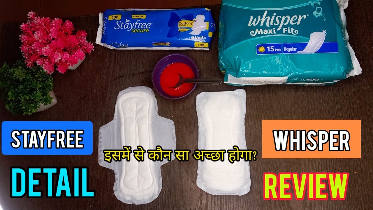 STAYFREE 🆚 WHISPER LIVE*🩸TEST in regular pads absorbency test review// parul thakur YouTube