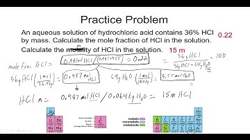 Converting Units of Concentration in General Chemistry: M, m, ppm, ppb, mass %, mole fraction