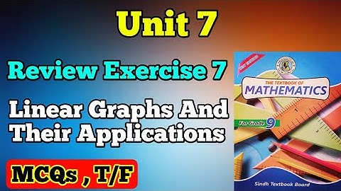 Review exercise 7 unit 7 linear graph and their applications class 9 new mathematics book MCQs